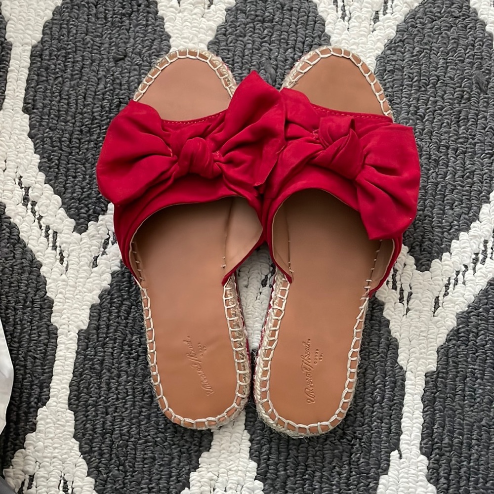 Red Bow Slip on Sandals